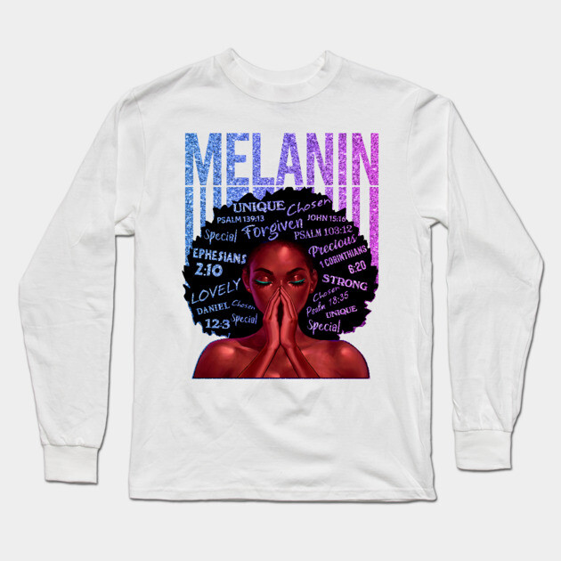 Melanin, Black Queen, Black Girl Magic, Melanin, Black Women, Black Mom Long Sleeve T-Shirt by UrbanLifeApparel