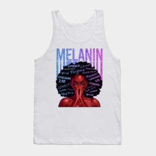 Melanin, Black Queen, Black Girl Magic, Melanin, Black Women, Black Mom Tank Top