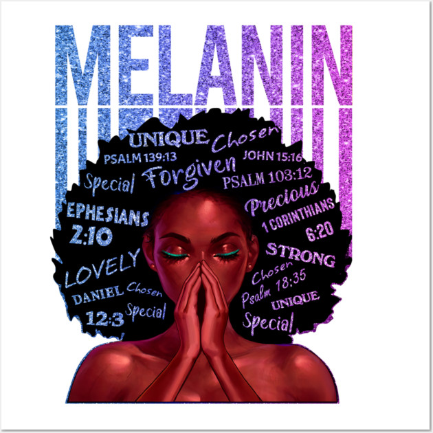 Melanin, Black Queen, Black Girl Magic, Melanin, Black Women, Black Mom Wall Art by UrbanLifeApparel