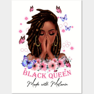 BLACK QUEEN Made with Melanin, Black Girl, Black Girl Magic Posters and Art
