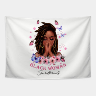 She built herself, Black Girl, Black Girl Magic, Black Women Tapestry
