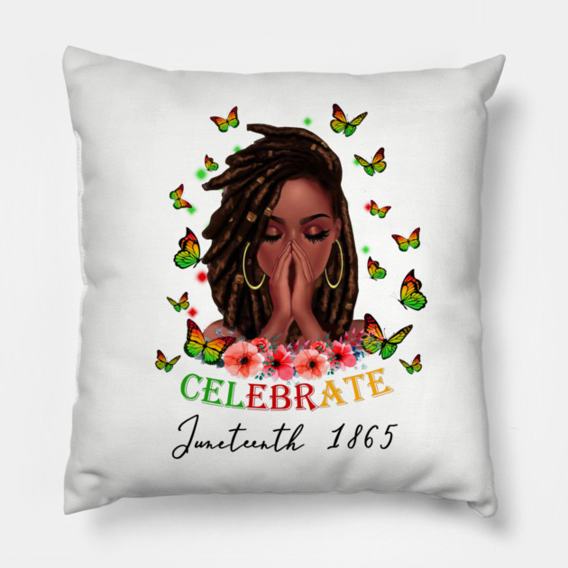 Celebrate Juneteenth 1865, Black Girl Magic, Black Women, Black Queen Pillow by UrbanLifeApparel