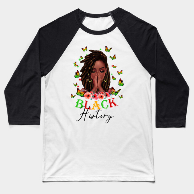 Black History, Black Girl Magic, Black Women, Black Queen Baseball T-Shirt by UrbanLifeApparel