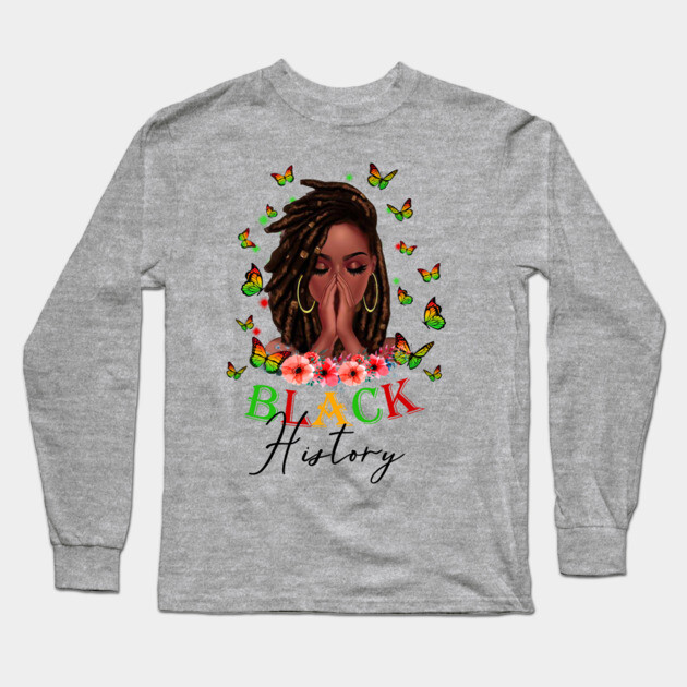 Black History, Black Girl Magic, Black Women, Black Queen Long Sleeve T-Shirt by UrbanLifeApparel