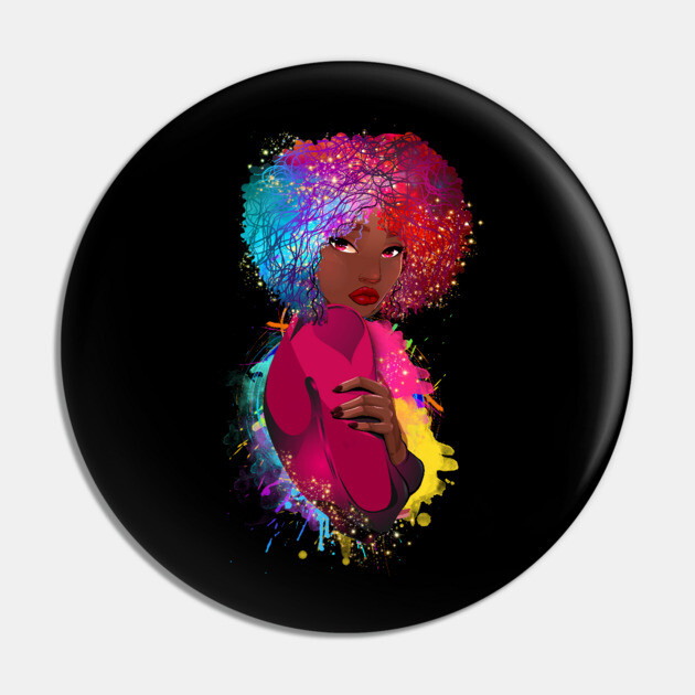 Colorful Black Woman, Black Girl Magic, Black Woman, Black Queen Pin by UrbanLifeApparel