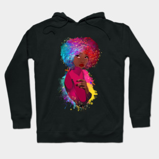 Colorful Black Woman, Black Girl Magic, Black Woman, Black Queen Hoodie