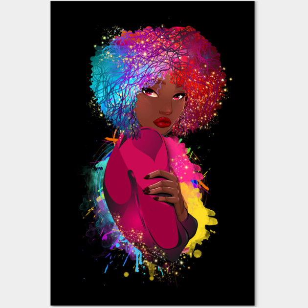 Colorful Black Woman, Black Girl Magic, Black Woman, Black Queen Wall Art by UrbanLifeApparel