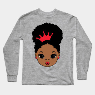 Pretty Black Girl, Black Girl Magic, black princess, black queen, Crown Long Sleeve T-Shirt