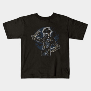 Gas Mask Scissorhands Kids T-Shirt