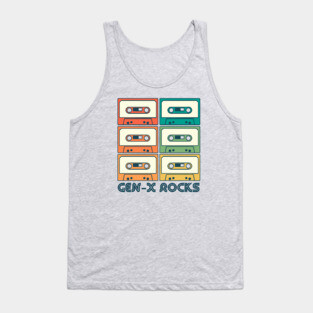 Gen X Rocks | Generation X Retro Rainbow Mix Tapes Tank Top