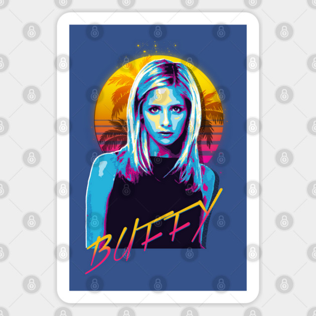 Buffy 80s Stye Sticker by Shit Post Hero