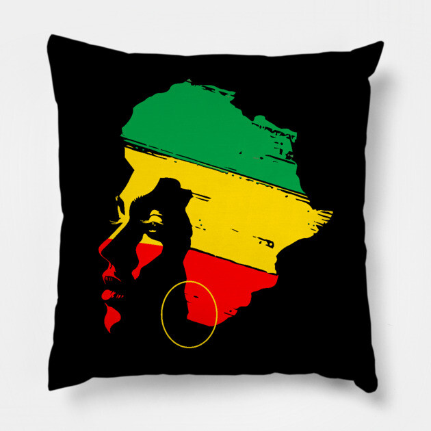 Black Woman, Africa, Black Queen, Black Girl Magic, Juneteenth Pillow by UrbanLifeApparel