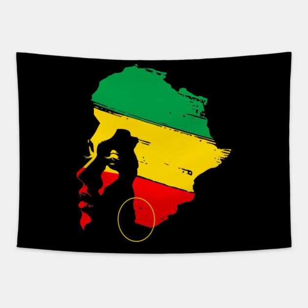Black Woman, Africa, Black Queen, Black Girl Magic, Juneteenth Tapestry by UrbanLifeApparel
