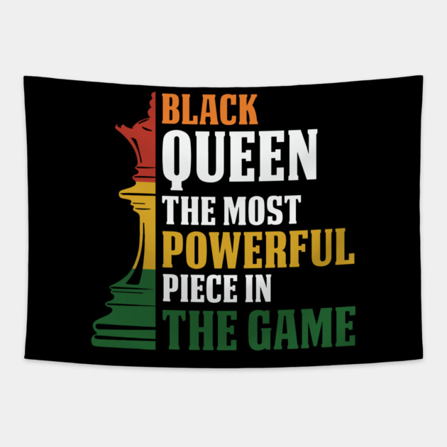 black Queen, The most powerful piece in the game, black Woman, black women Tapestry by UrbanLifeApparel
