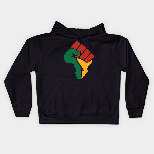 Black Power, Black Fist, Africa Fist, Black Lives Matter Kids Hoodie by UrbanLifeApparel