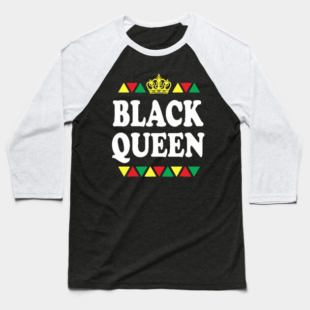 Black Queen, Black Women, Black Girl Magic Baseball T-Shirt by UrbanLifeApparel