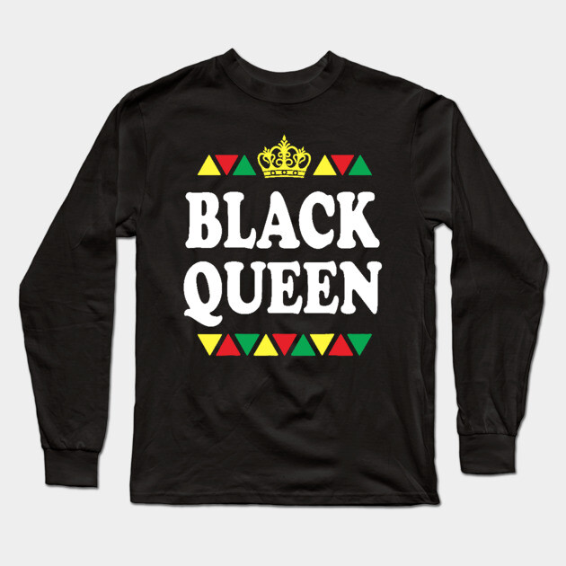 Black Queen, Black Women, Black Girl Magic Long Sleeve T-Shirt by UrbanLifeApparel