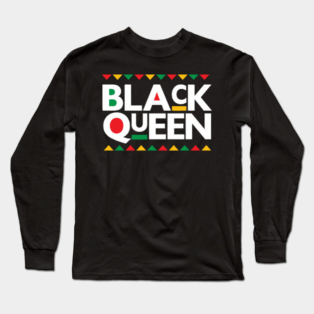 Black Queen, Black Women, Black Girl Magic, Afrocentric Long Sleeve T-Shirt by UrbanLifeApparel