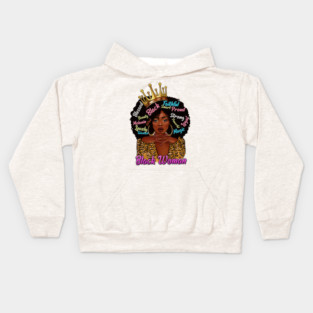 Black Woman,, Black Queen, Black Girl Magic, Sista Kids Hoodie