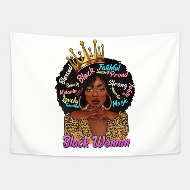 Black Woman,, Black Queen, Black Girl Magic, Sista Tapestry by UrbanLifeApparel