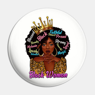 Black Woman,, Black Queen, Black Girl Magic, Sista Pin