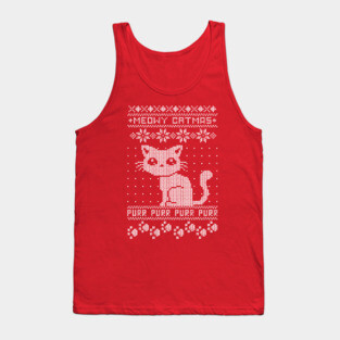 Meowy Catmas Ugly Christmas Sweater Tank Top