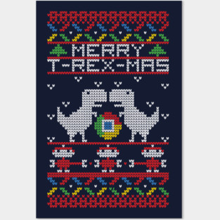 T-Rex-Mas Ugly Christmas Sweater Posters and Art