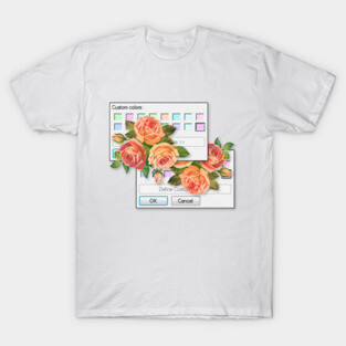 Windows 95 Flower Collage ∆∆∆ Aesthetic Collage Design T-Shirt