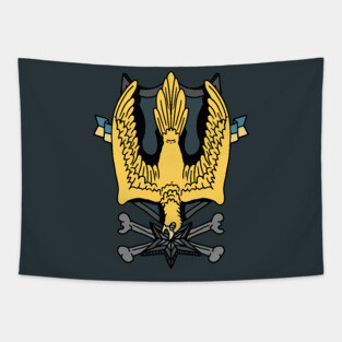 ukrainian hawk striking a soviet star. Tapestry