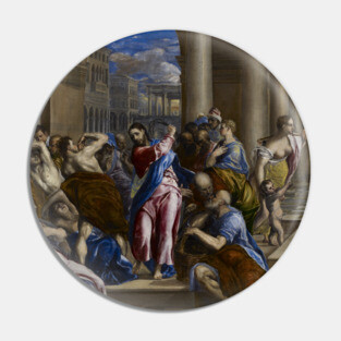 Christ Driving the Money Changers from the Temple by El Greco Pin