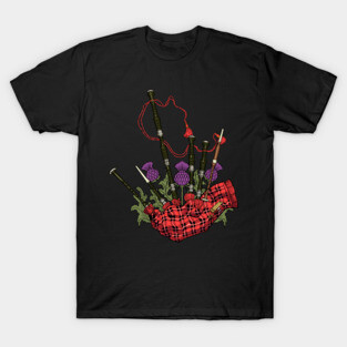 Scottish aesthetics - thistle and bagpipes T-Shirt