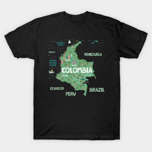 colombia illustrated map T-Shirt