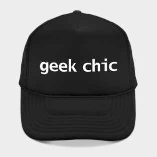 Geek Chic Typography White Text Hat