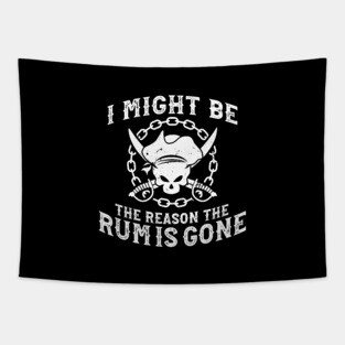 'RUM IS GONE' Funny Pirate Gift Tapestry