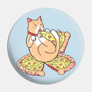 Pizza And Chill Cat Pin