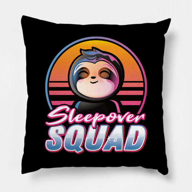 Sleepover Squad Kawaii Sloth Sunset Retro Sleepover Party