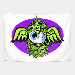 Flying Hop Eyeball Tapestry