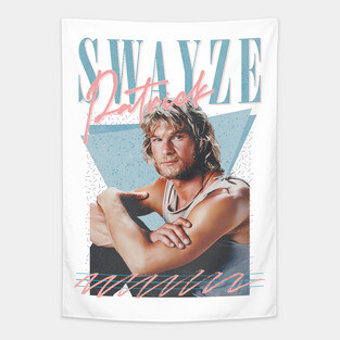 Patrick Swayze ∆ 90s Styled Retro Graphic Design Tapestry