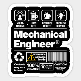 'Mechanical Engineer' Funny Mechanic Sticker