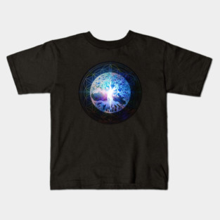 Luminous Tree of Life Mandala Kids T-Shirt