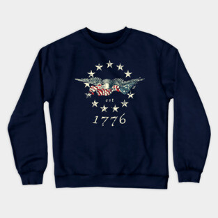 Bald Eagle 1776 Betsy Ross Flag Crewneck Sweatshirt