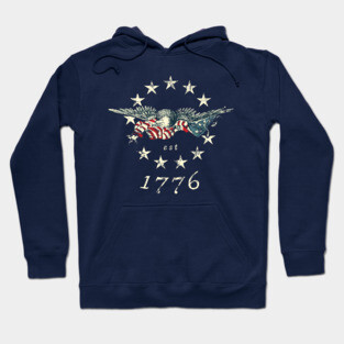 Bald Eagle 1776 Betsy Ross Flag Hoodie