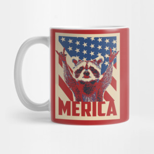 Funny Raccoon Merica 4th Of July Mug