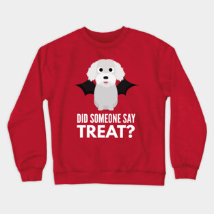 Bichon Frise Halloween Trick or Treat Crewneck Sweatshirt