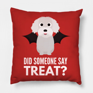 Bichon Frise Halloween Trick or Treat Pillow