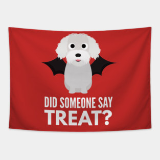 Bichon Frise Halloween Trick or Treat Tapestry