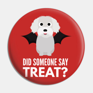 Bichon Frise Halloween Trick or Treat Pin
