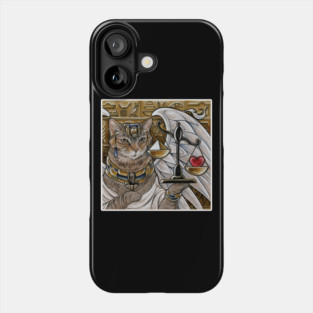 Egyptian Cat with Scale - White Outlined Version Phone Case
