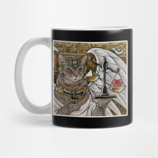 Egyptian Cat with Scale - White Outlined Version Mug