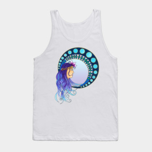 Purple and blue Art Nouveau lady Tank Top